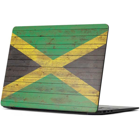 Jamaican Flag Dark Wood Surface Laptop 7 15in Skin